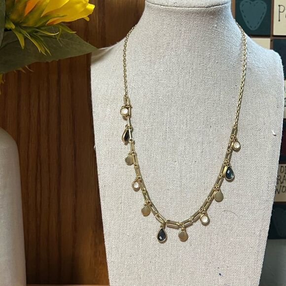Lucky Brand Gold and Black Necklace with Dainty Design NWT #LBNK7 - Picture 1 of 7